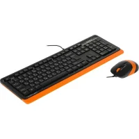 Комплект клавиатура + мышь A4Tech Fstyler F1010 (черный/оранжевый) фото 1